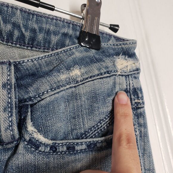 Antik Denim Jeans Womens 26 Blue Low Rise Skinny Embroidered Button Fly Western - Picture 10 of 16